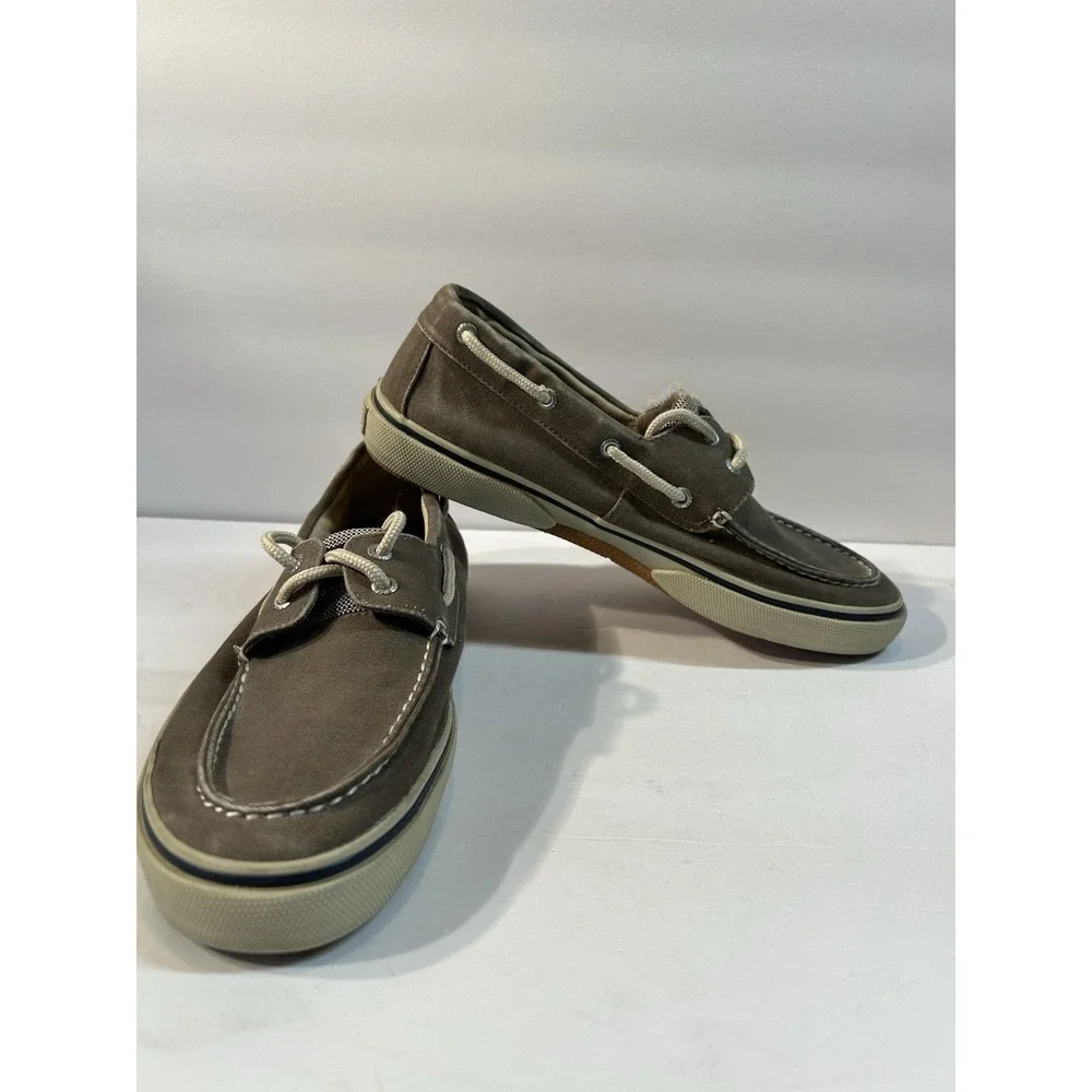 Sperry Top-sider Men's Size 10 Halyard 2-Eye Lace-up 10M Grey brown Boat shoes